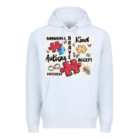 White autism Premium Hoodie - MaliasSmallBusiness