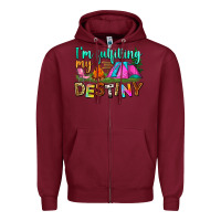 Burgundy i'm fulfilling my destiny Zipper Hoodie - Zillion Design Studio