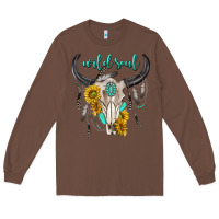 Chestnut wild soul boho bull skull Long Sleeve Tee - texasbilliewilder