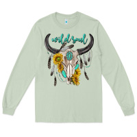 Matcha wild soul boho bull skull Long Sleeve Tee - texasbilliewilder