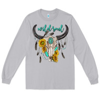 Moon Dust wild soul boho bull skull Long Sleeve Tee - texasbilliewilder