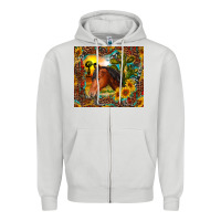 Dove Grey western horse and sunflower Zipper Hoodie - RanaPortraitStore