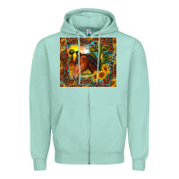 Seafoam western horse and sunflower Zipper Hoodie - RanaPortraitStore