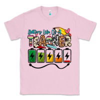 Bubblegum Pink battery life of a teacher Classic Tee - Zillion Design Studio