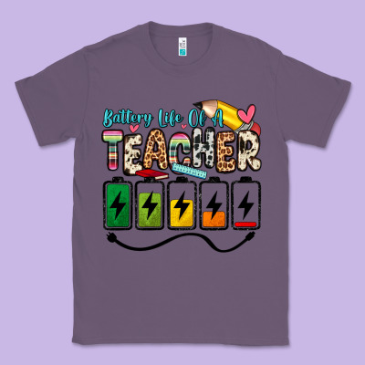 Battery Life Of A Teacher Classic Tee Designed By Zillion Design Studio