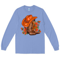 Colony Blue orange  cowgirl  and roses Long Sleeve Tee - AdoDesignShop