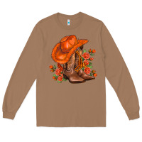 Toasted Coconut orange  cowgirl  and roses Long Sleeve Tee - AdoDesignShop