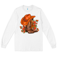White orange  cowgirl  and roses Long Sleeve Tee - AdoDesignShop
