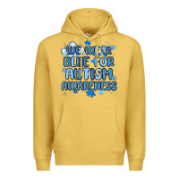 Antique Gold we wear blue for autism awareness Premium Hoodie - MaliasSmallBusiness
