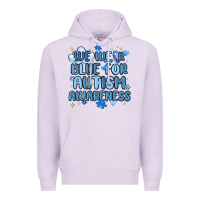 Lilac we wear blue for autism awareness Premium Hoodie - MaliasSmallBusiness