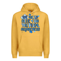 Mustard we wear blue for autism awareness Premium Hoodie - MaliasSmallBusiness
