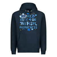 Navy we wear blue for autism awareness Premium Hoodie - MaliasSmallBusiness