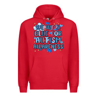 Red we wear blue for autism awareness Premium Hoodie - MaliasSmallBusiness