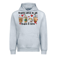 Heather Grey beauty comes in all shapes and sizes coffee Urban Hoodie - MaliasSmallBusiness