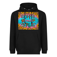 Black coffee teach repeat Heavyweight Hoodie - HRA Design Shop