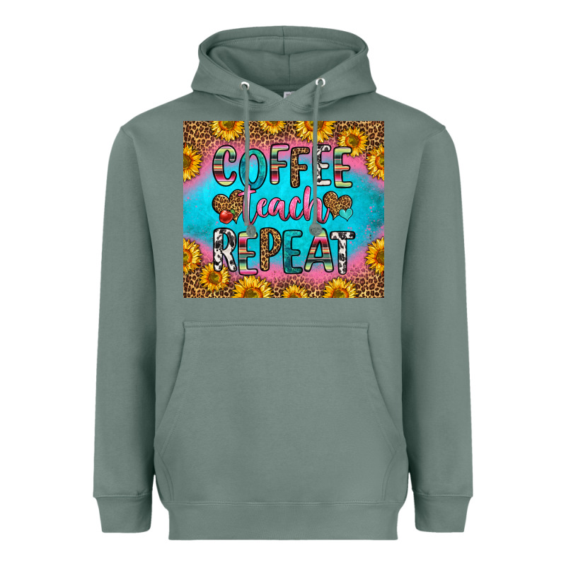Coffee Teach Repeat Heavyweight Hoodie by HRA Design Shop | Teevron