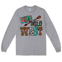 Heather Grey wild wild west Long Sleeve Tee - texasbilliewilder