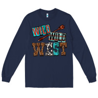 Navy wild wild west Long Sleeve Tee - texasbilliewilder