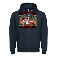 Navy merry christmas santa and farm Zipper Hoodie - RanaPortraitStore