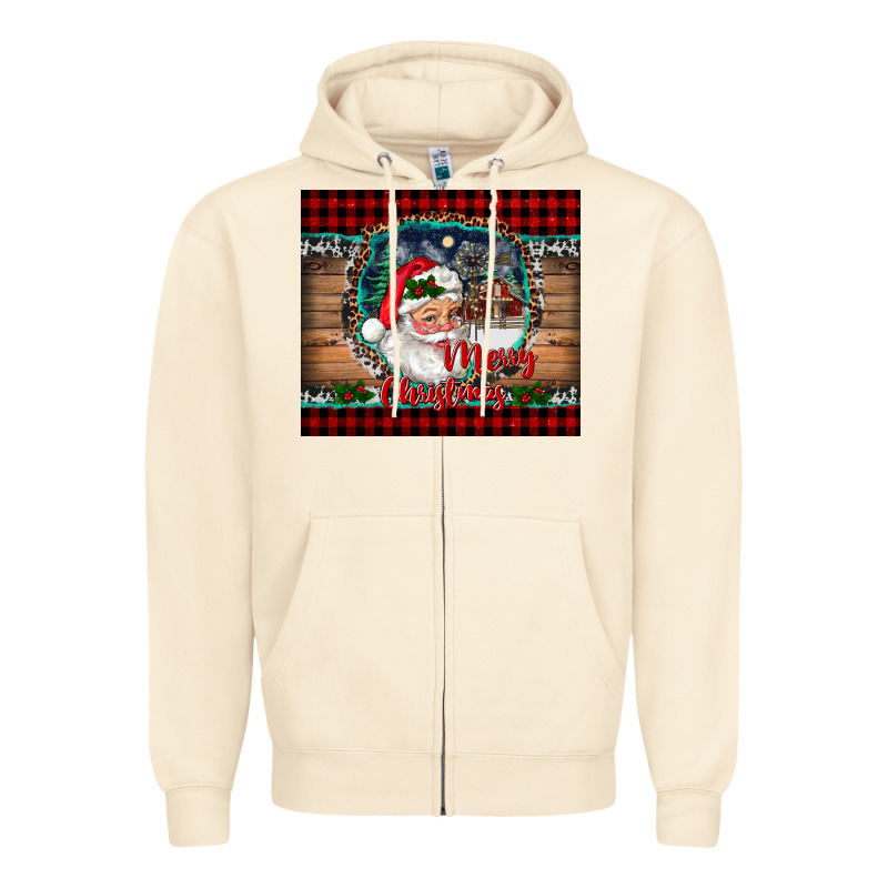 Merry Christmas Santa And Farm Zipper Hoodie by RanaPortraitStore | Teevron