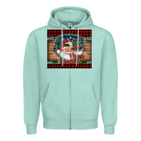 Seafoam merry christmas santa and farm Zipper Hoodie - RanaPortraitStore