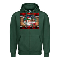 Sports Green merry christmas santa and farm Zipper Hoodie - RanaPortraitStore