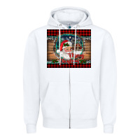 White merry christmas santa and farm Zipper Hoodie - RanaPortraitStore