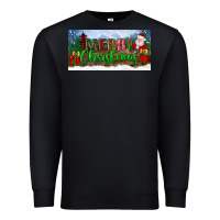 Black merry christmas with santa claus license plate Premium Sweatshirt - BundleAndBundleShop