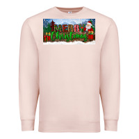 Pale Pink merry christmas with santa claus license plate Premium Sweatshirt - BundleAndBundleShop