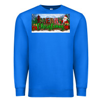 True Royal merry christmas with santa claus license plate Premium Sweatshirt - BundleAndBundleShop