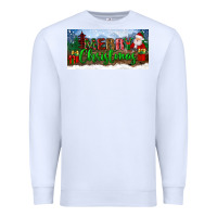 White merry christmas with santa claus license plate Premium Sweatshirt - BundleAndBundleShop