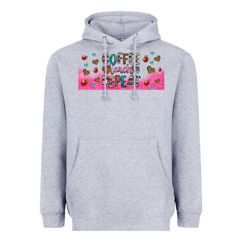 Coffee Teach Repeat Teacher Libbey Glass Heavyweight Hoodie by HRA Design Shop | Teevron