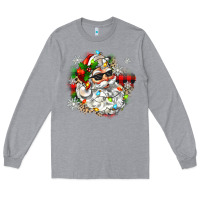 Heather Grey santa with sunglasses christmas Long Sleeve Tee - Zillion Design Studio