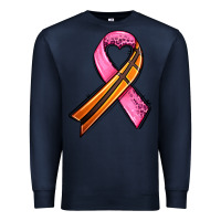 Navy breast cancer sport ribbons Premium Sweatshirt - AdoDesignShop