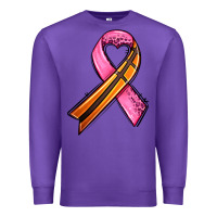 Purple breast cancer sport ribbons Premium Sweatshirt - AdoDesignShop