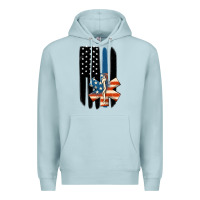 Blue Mist ems american flag Premium Hoodie - MaliasSmallBusiness