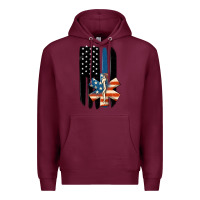 Burgundy ems american flag Premium Hoodie - MaliasSmallBusiness