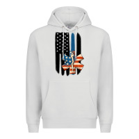Dove Grey ems american flag Premium Hoodie - MaliasSmallBusiness