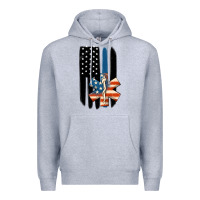 Heather Grey ems american flag Premium Hoodie - MaliasSmallBusiness