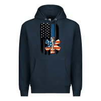 Navy ems american flag Premium Hoodie - MaliasSmallBusiness