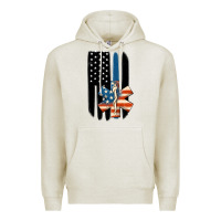 Oatmeal Heather ems american flag Premium Hoodie - MaliasSmallBusiness