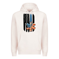 Pale Pink ems american flag Premium Hoodie - MaliasSmallBusiness