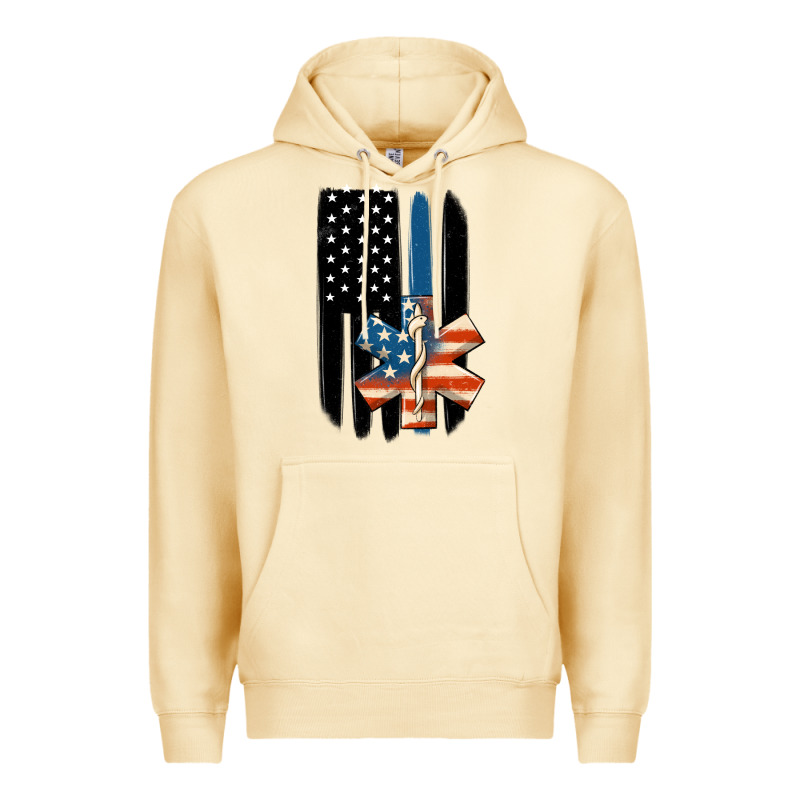 Ems American Flag Premium Hoodie by MaliasSmallBusiness | Teevron