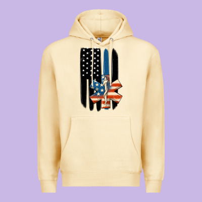 Ems American Flag Premium Hoodie Designed By Maliassmallbusiness