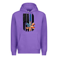 Purple ems american flag Premium Hoodie - MaliasSmallBusiness