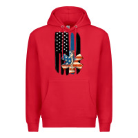 Red ems american flag Premium Hoodie - MaliasSmallBusiness