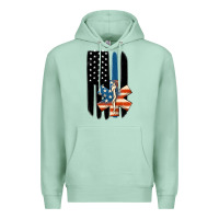 Seafoam ems american flag Premium Hoodie - MaliasSmallBusiness