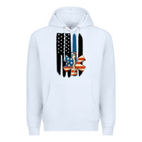 White ems american flag Premium Hoodie - MaliasSmallBusiness