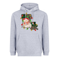 Heather Grey Louisiana map christmas santa Heavyweight Hoodie - FaDigitalArtStudio