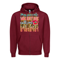 Burgundy my favorite calls me mama Zipper Hoodie - texasbilliewilder